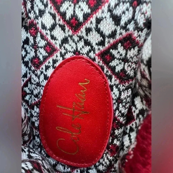 Cole Haan Womens Ballet Flats Shoes Red Leather Slip On Bow Tassel Round Toe 10 - Picture 8 of 9